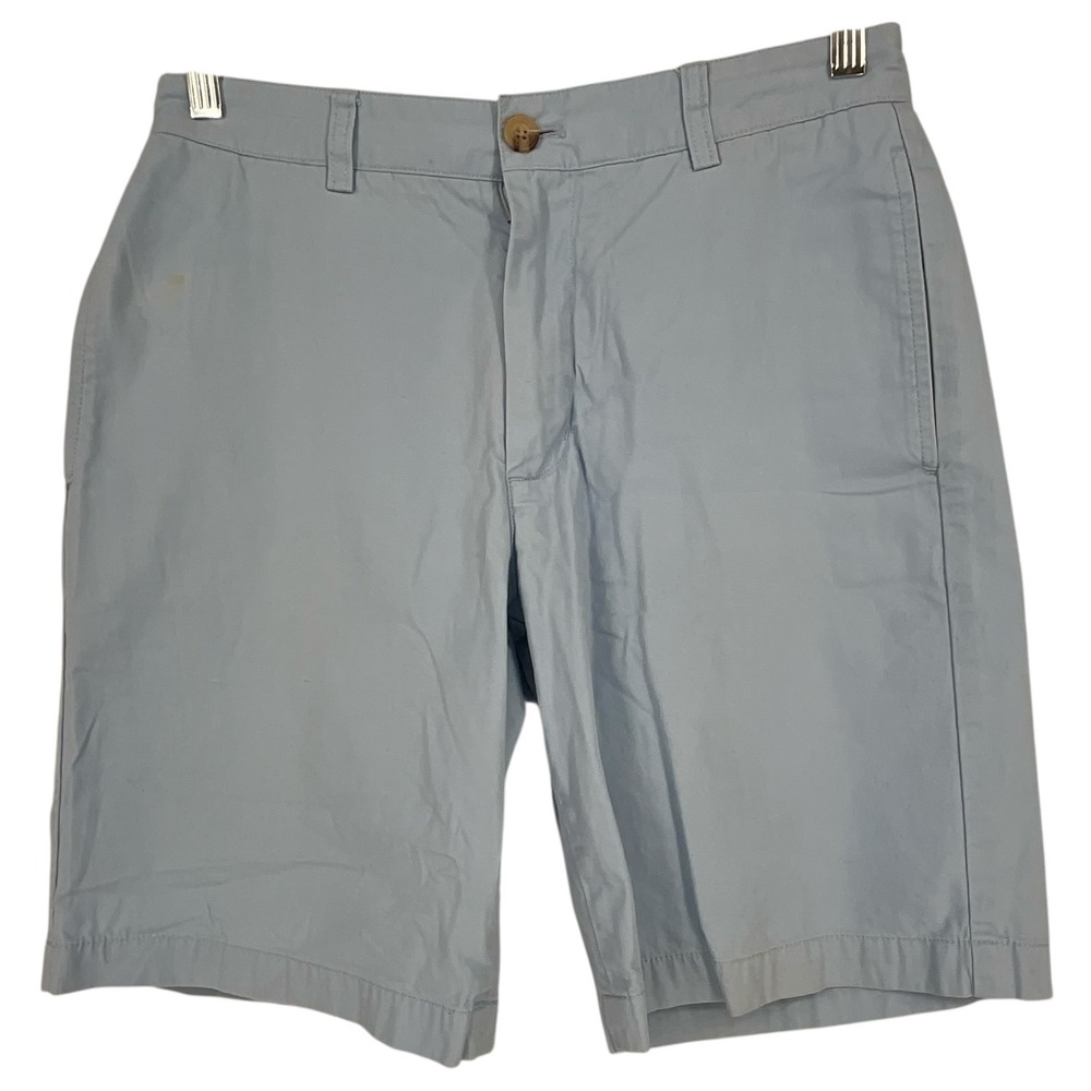 Vineyard Vines Club Shorts Mens 30 Light Blue Cotton Flat Front Chino Shorts